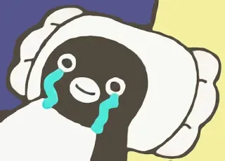 😭 pingouin, pleurer, triste, dessin animé, animal, émotion telegram sticker
