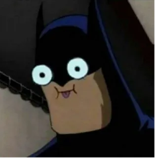 🤡 Batman Мультфильм, Смешной, Бэтмен, Супергерой, Мем, Придурковатый telegram sticker