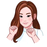 ❤️ dessin animé, femme, fille, mignon, joyeux whatsapp sticker