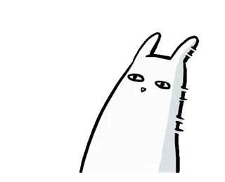 🐰 chat, animal, drôle, illustration, blanc, personnage telegram sticker