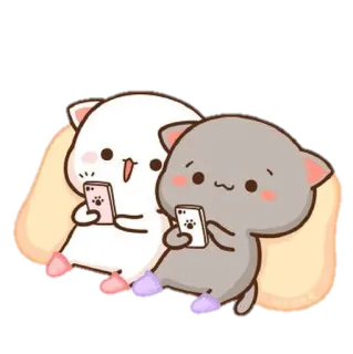 💈 Katzen, Handy, Kissen, süß, kawaii telegram sticker