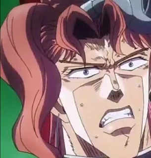 😰 Noriaki Kakyoin JoJo's Bizarre Adventure Anime, Kakyoin, Jojo, Bizarre Adventure, Wyraz twarzy, Kreskówka telegram sticker