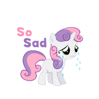 ☹ Sweetie Belle My Little Pony So Sad My Little Pony, Sweetie Belle, Smutny, Płaczący, Kreskówka telegram sticker