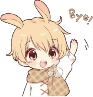🖐 Bye! Cartone animato, Anime, Ciao, Coniglio, Carino telegram sticker