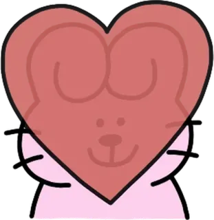 💬 귀여운, 하트, 동물, 분홍색, 카와이 whatsapp sticker