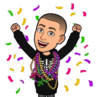 🌟 konfeti, perayaan, mardi gras, pesta, manik-manik, avatar telegram sticker