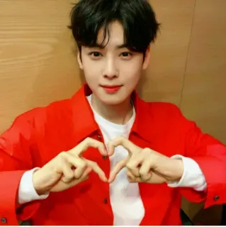 ❤️ Cha Eun-woo ชาอึนอู, นักร้อง, เคป็อป, นักแสดง, ไอดอล, ทำมือเป็นรูปหัวใจ, เกาหลี telegram sticker