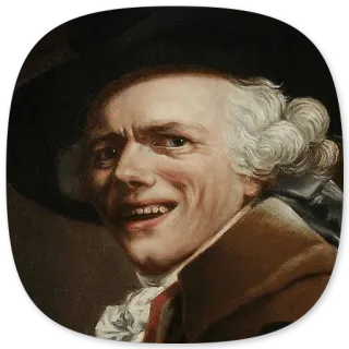 🙃 mann, porträt, gemälde, kunst, gesicht, ausdruck, historisch, hut whatsapp sticker