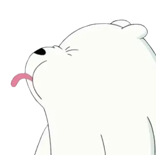 😜 Ice Bear We Bare Bears cartoon, polar bear, tongue, animation, ice bear telegram sticker