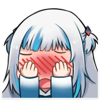 😳 Gawr Gura anime, vtuber, gawr gura, cute, blush telegram sticker