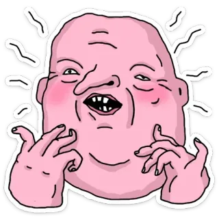 🙂 dibujos animados, rosa, personaje, ilustración, gracioso, raro telegram sticker