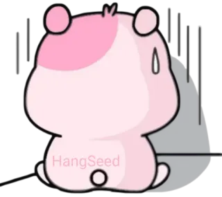 🤦‍♀ HangSeed hamster, imut, binatang, merah muda, kartun, HangSeed telegram sticker