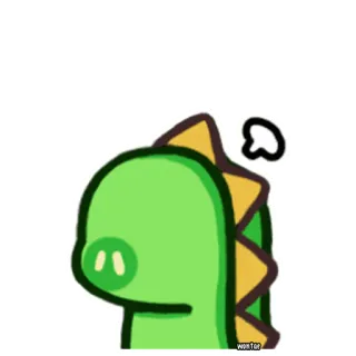 😓 恐龙, 卡通, 绿色, 可爱, 动物 whatsapp sticker