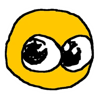 👀 Emoji, Meme, Amarillo, Ojos telegram sticker