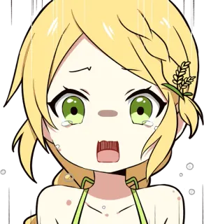 😰 anime, cartoon, crying, worried, female, character whatsapp sticker