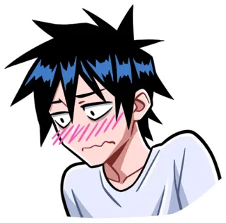 🤭 Anime, Rougir, Embarrassé, Dessin animé telegram sticker