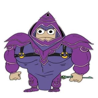 😐 desenho animado, mago, roxo, magia, personagem telegram sticker