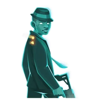 👋 personagem, máfia, arma, fedora, terno telegram sticker