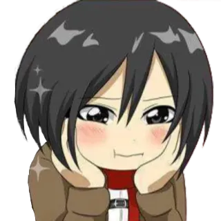 😍 Mikasa Ackerman Attack on Titan Anime, Schattig, Chibi, Fanart, Mikasa, Attack on Titan telegram sticker