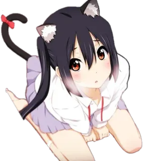 😍 Animé, Chat, Fille, Dessin animé, Mignon, Personnage whatsapp sticker