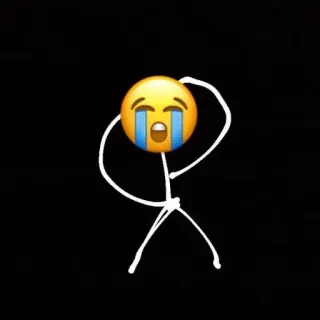 😭 piangere, emoji, omino stilizzato, triste, lacrime, emozione telegram sticker