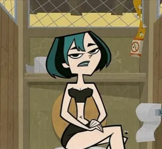 😐 Gwen Total Drama мультфильм, Гвен, Total Drama, анимация, телешоу telegram sticker