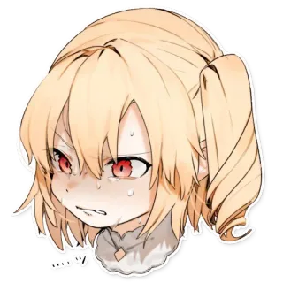 😟 ..... Anime, Dibujos animados, Sticker, Chica, Enojada, Sudor telegram sticker