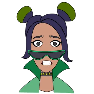 😬 cartoon, woman, anime, character, sunglasses, female telegram sticker