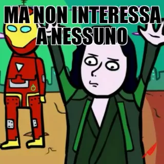 😒 Iron Man MA NON INTERESSA A NESSUNO cartone animato, Iron Man, Marvel, Loki, divertente telegram sticker
