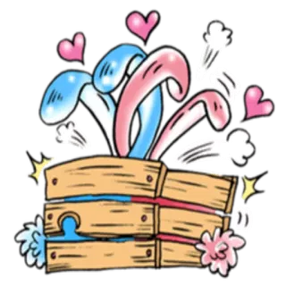 ❤️ กระต่าย, กล่อง, เวทมนตร์, หัวใจ, LGBT telegram sticker