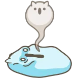 😵 แมว, ผี, น่ารัก, การ์ตูน, นอนหลับ, ฝัน telegram sticker
