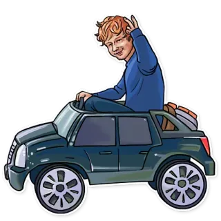 🤙 Ed Sheeran Ed Sheeran, Sänger, Auto, Porträt, Illustration, Popstar telegram sticker