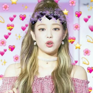 😡 vrouw, harten, bloemen, schoonheid, portret, filter telegram sticker