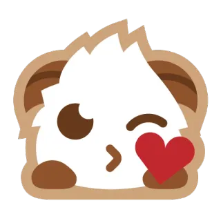 😘 Poro League of Legends Poro, League of Legends, Spiel, Kreatur, Herz, süß telegram sticker