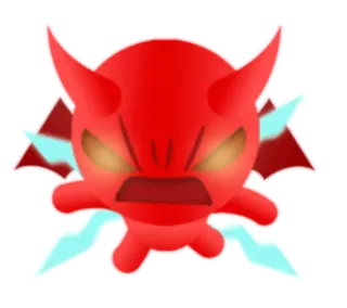 😡 악마, 악령, 빨강, 화난, 괴물, 생물, 뿔, 번개 telegram sticker
