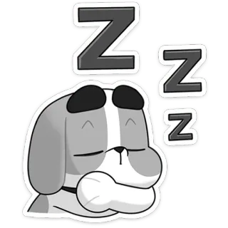 😴 ZZZ dog, sleeping, sleep, zzz, cartoon telegram sticker