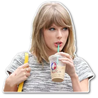 🥤 Taylor Swift Taylor Swift, café, chanteuse, célébrité, blonde, pop star telegram sticker