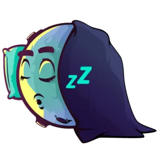 😴 ZZ luna, sueño, zzz, durmiendo, almohada, noche whatsapp sticker