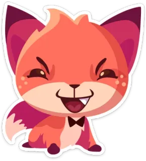 😈 volpe, cartoni animati, animale, carino, adesivo telegram sticker