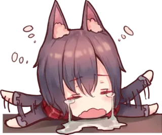 😭 плачет, грустный, слезы, аниме, мультфильм, каваий, стикер whatsapp sticker