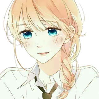 😶 garota anime, fofa, personagem, desenho animado, feminino, ilustração whatsapp sticker