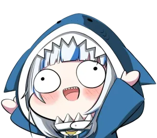 💗 Gawr Gura อนิเมะ, วีทูบเบอร์, ฉลาม, น่ารัก, Gawr Gura telegram sticker
