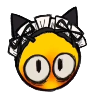 😏 Emoji, Maid, Katzenohren, Kawaii, Lustig, Meme telegram sticker