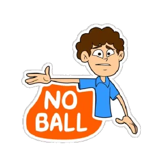 ❌ NO BALL Cricket, No Ball, Schiedsrichter, Sport, Cartoon telegram sticker