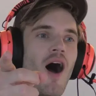 😲 PewDiePie PewDiePie, YouTube, influencer, meme, gamer, internet personality telegram sticker