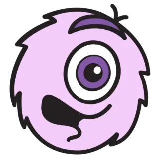 😮 lindo, esponjoso, monstruo, dibujos animados, morado, mascota telegram sticker