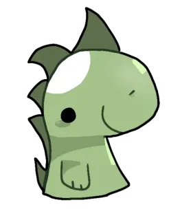 🙂 dinosaurio, lindo, dibujos animados, verde, animal, kawaii telegram sticker