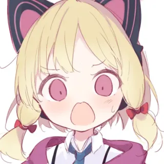 😱 อนิเมะผู้หญิง, น่ารัก, สีชมพู, ผมสีบลอนด์, การ์ตูน, สติกเกอร์ telegram sticker