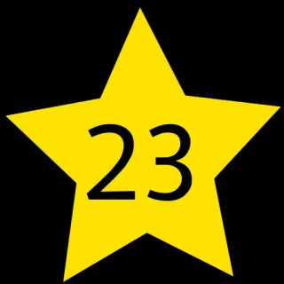 2⃣ 23 angka, bintang, kuning, 23 telegram sticker