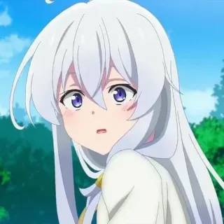 🍃 anime, girl, white hair, cute, anime girl, long hair telegram sticker